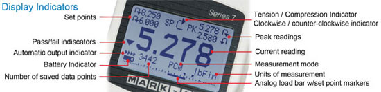 Mark-10 M7i Force/Torque Indicator Screen